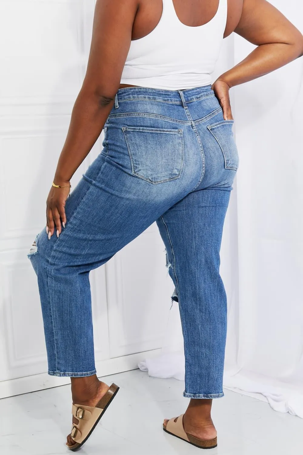 Hazel Blues® | RISEN Emily High Rise Relaxed Jeans