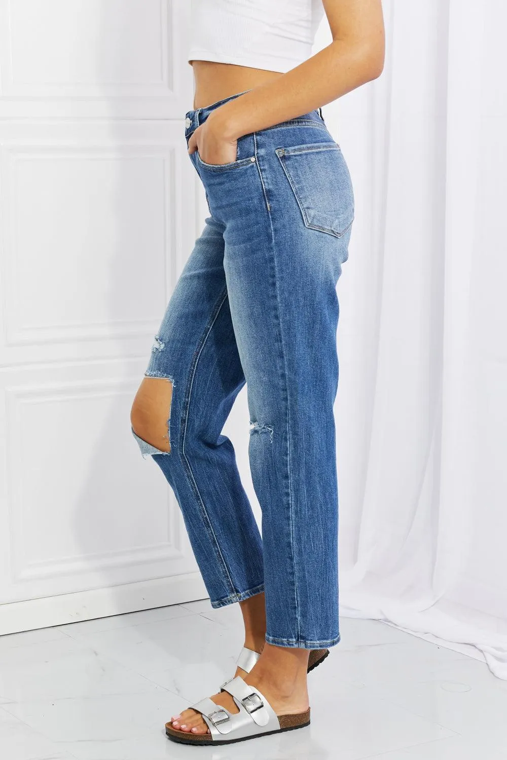 Hazel Blues® | RISEN Emily High Rise Relaxed Jeans