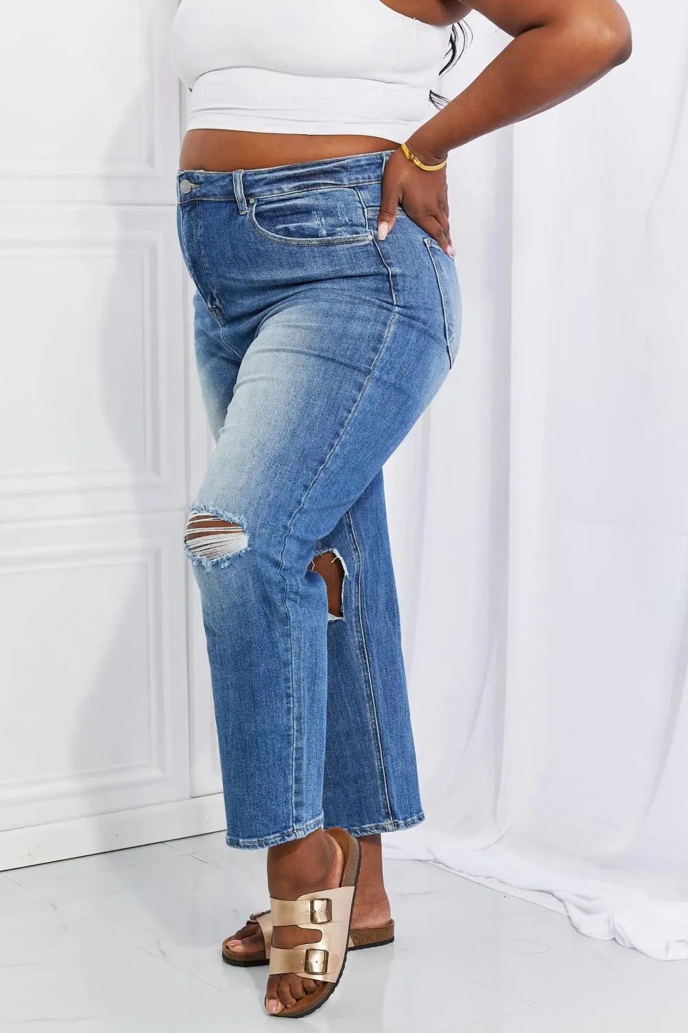 Hazel Blues® | RISEN Emily High Rise Relaxed Jeans