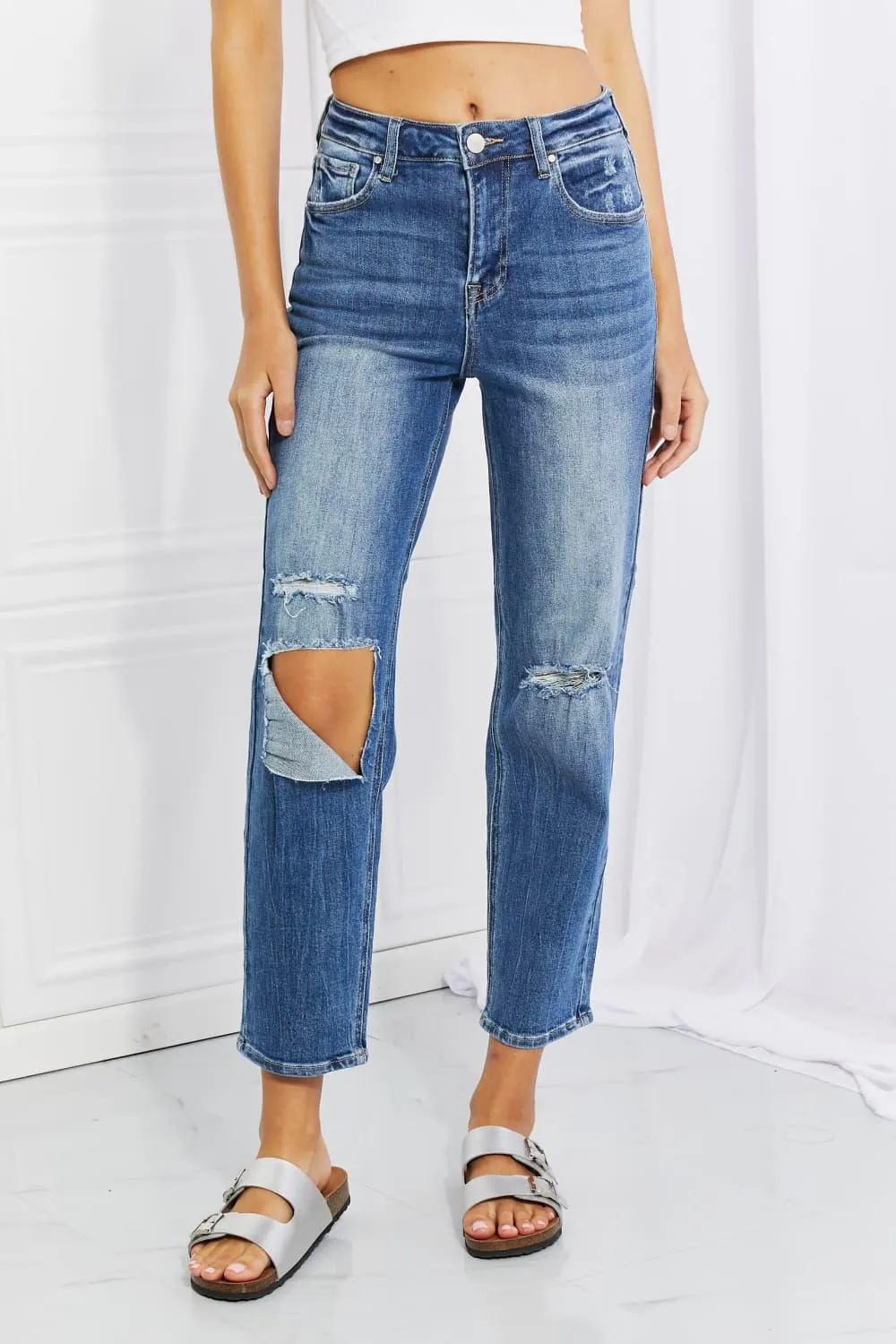Hazel Blues® | RISEN Emily High Rise Relaxed Jeans