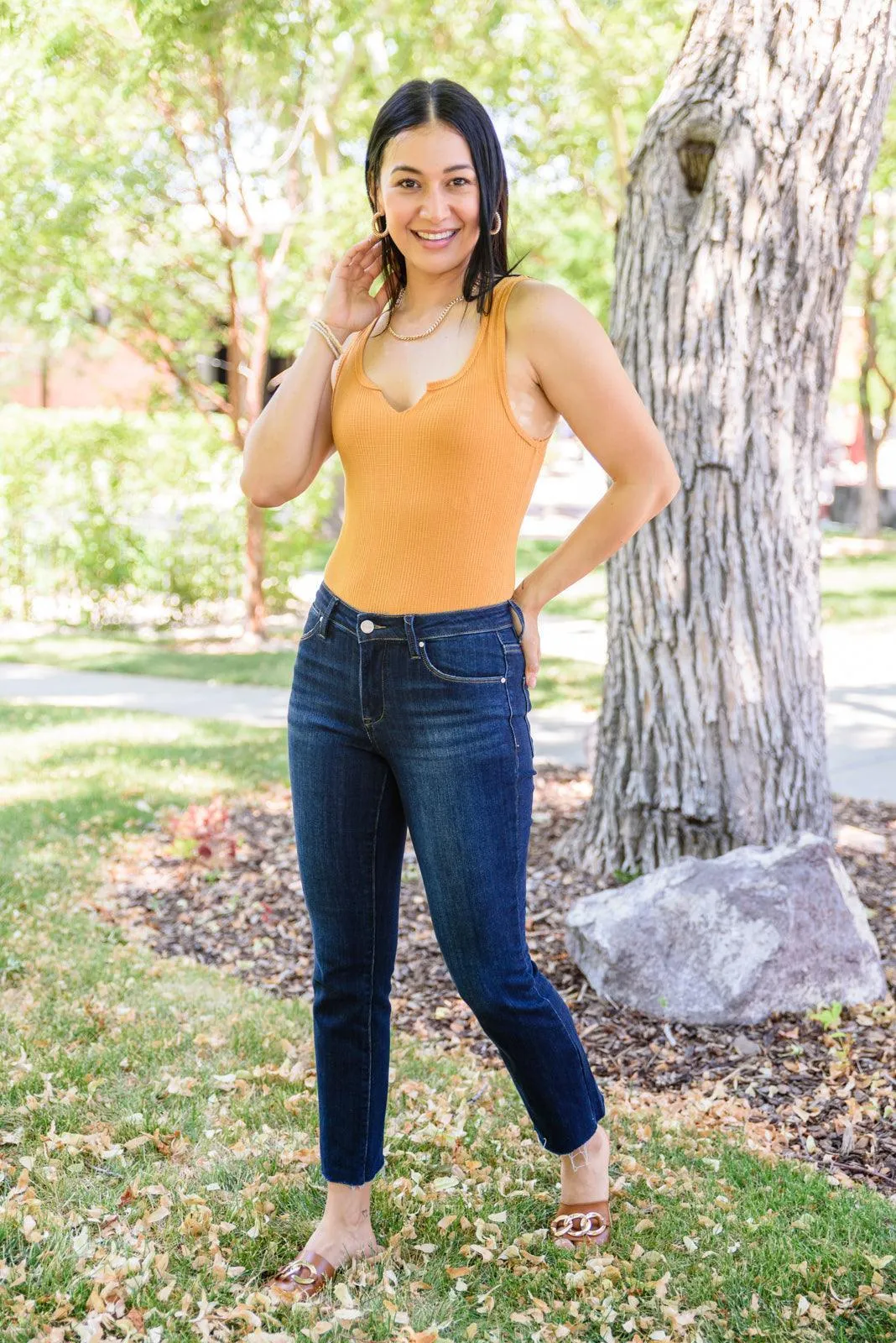 Hazel Blues® | Sofia Dark Wash Skinny Jeans