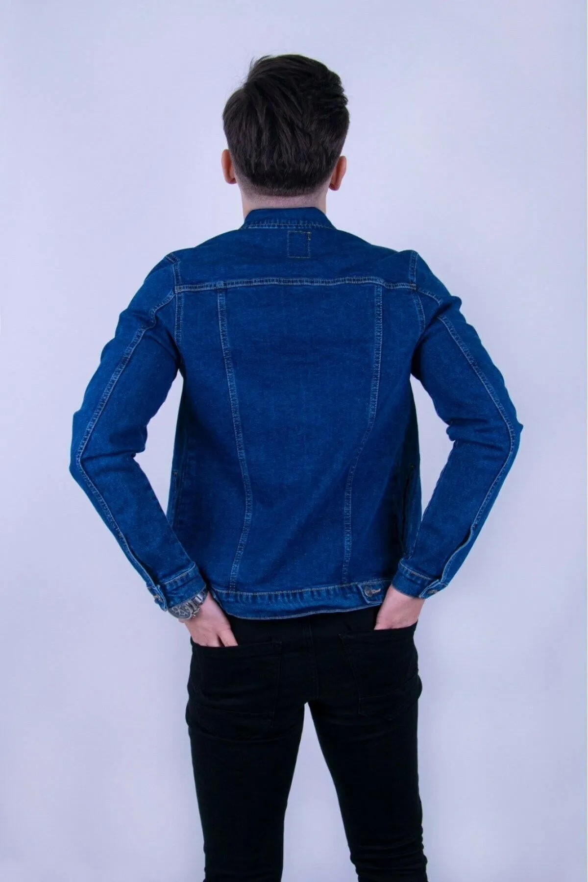 HB Mens Denim Jacket Stretchable Fine Lycra