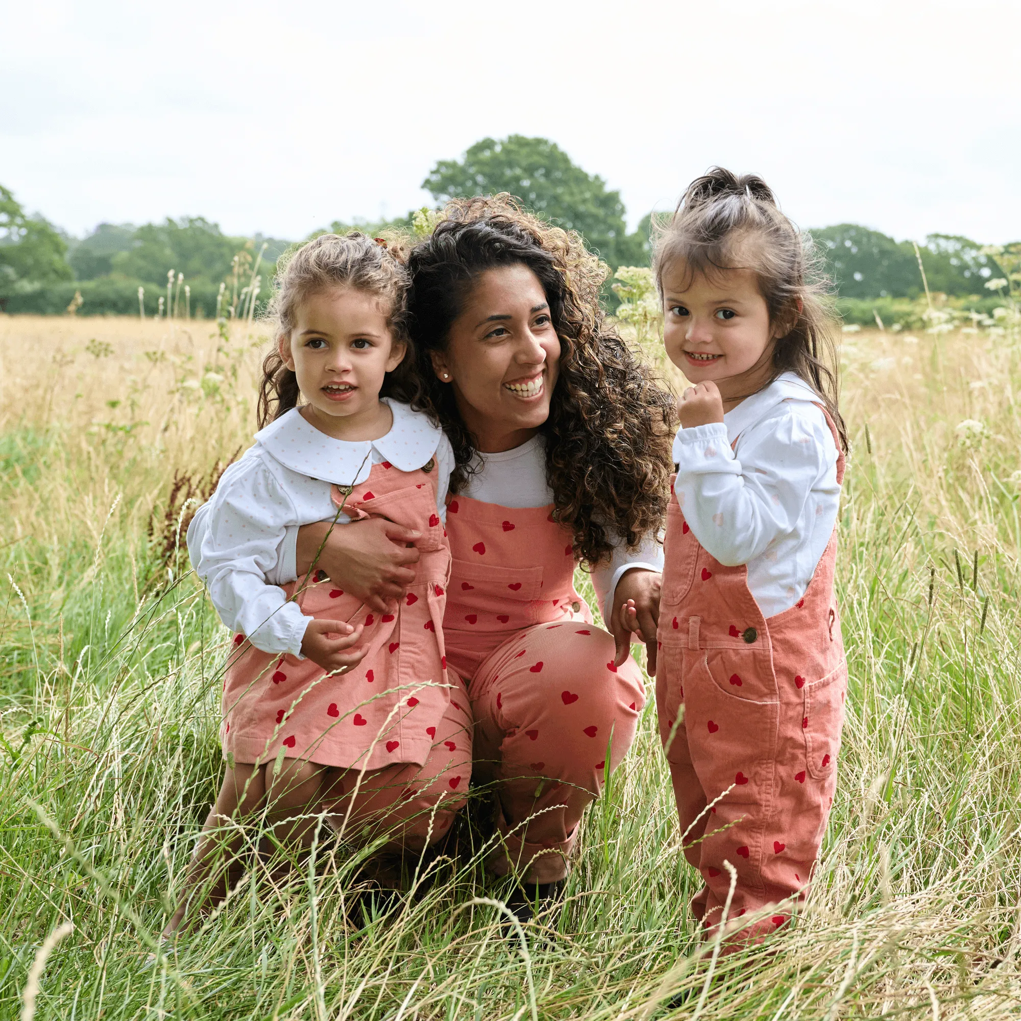 Heart Print Corduroy Dungarees