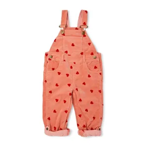 Heart Print Corduroy Dungarees
