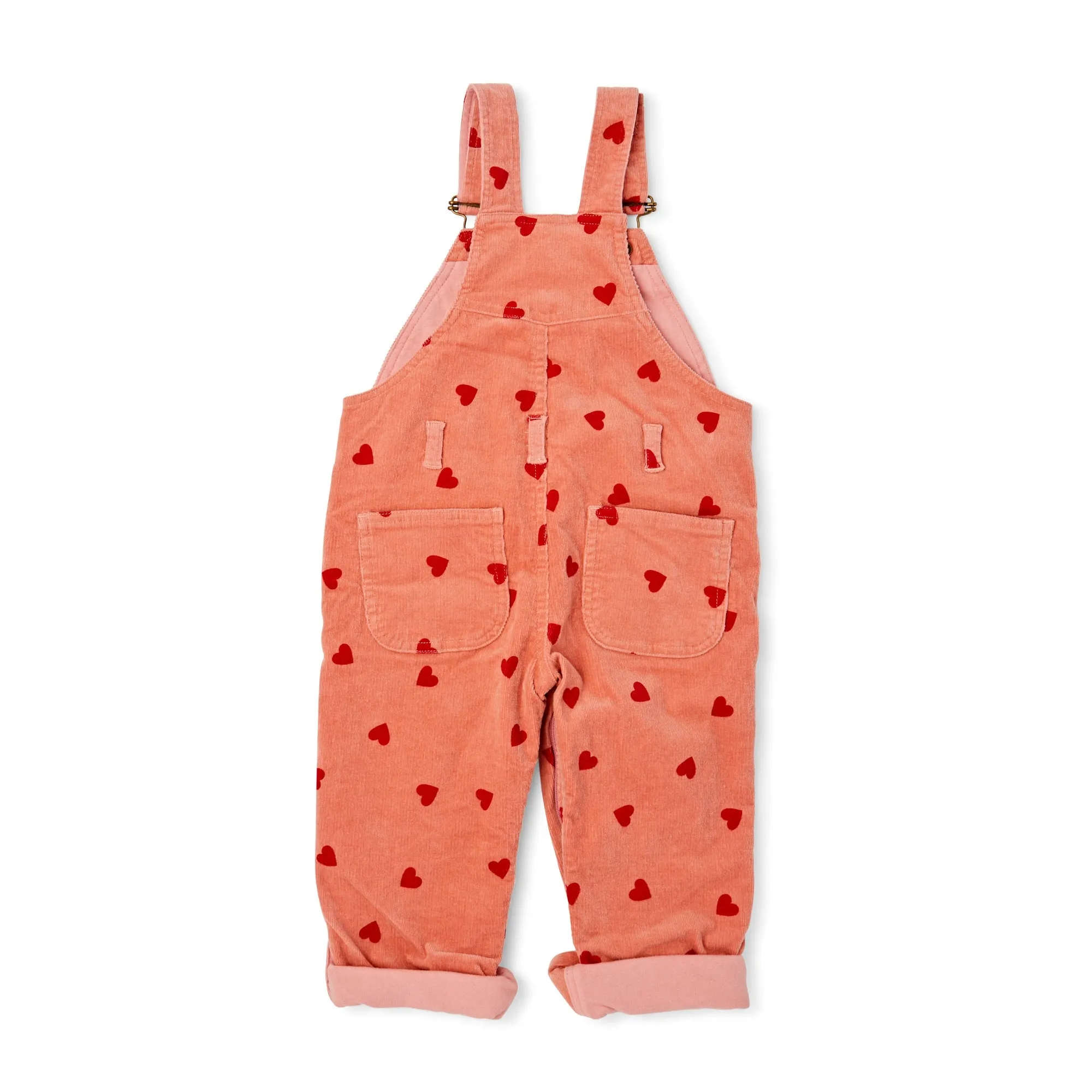 Heart Print Corduroy Dungarees