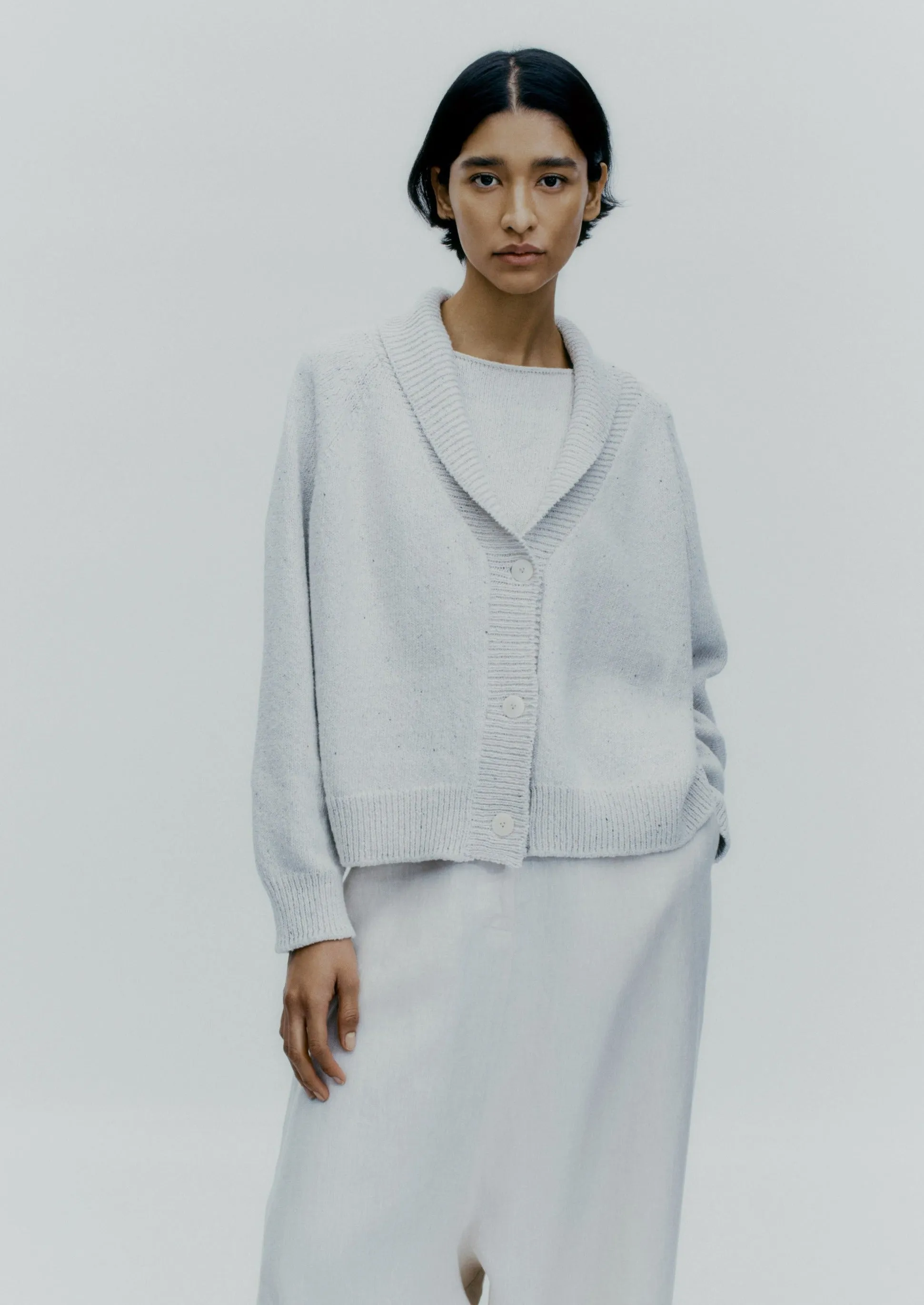 Heather Cotton Cardigan, Natural