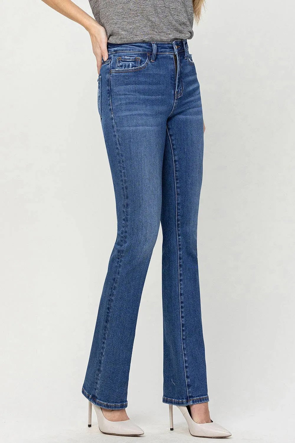 HIGH RISE BOOTCUT JEANS V3205: SHINING / 28