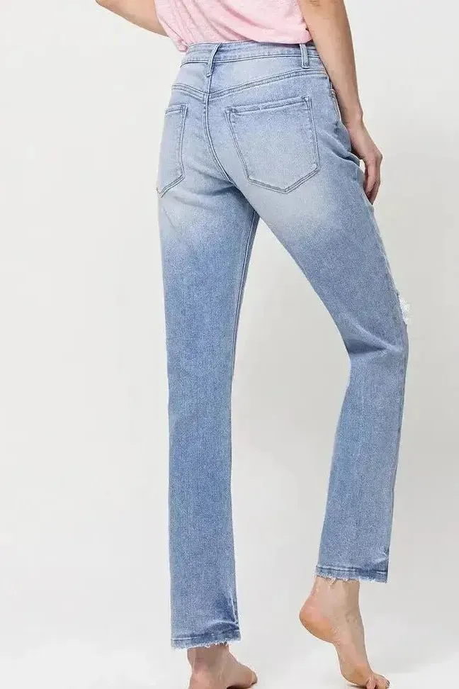 High Rise Stretch Boyfriend Jeans