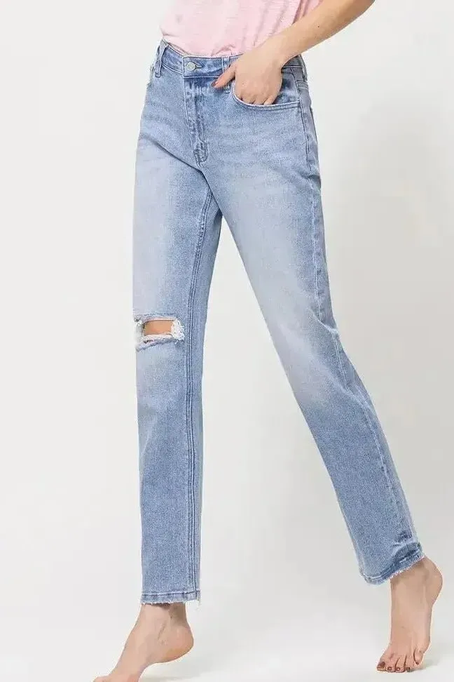 High Rise Stretch Boyfriend Jeans