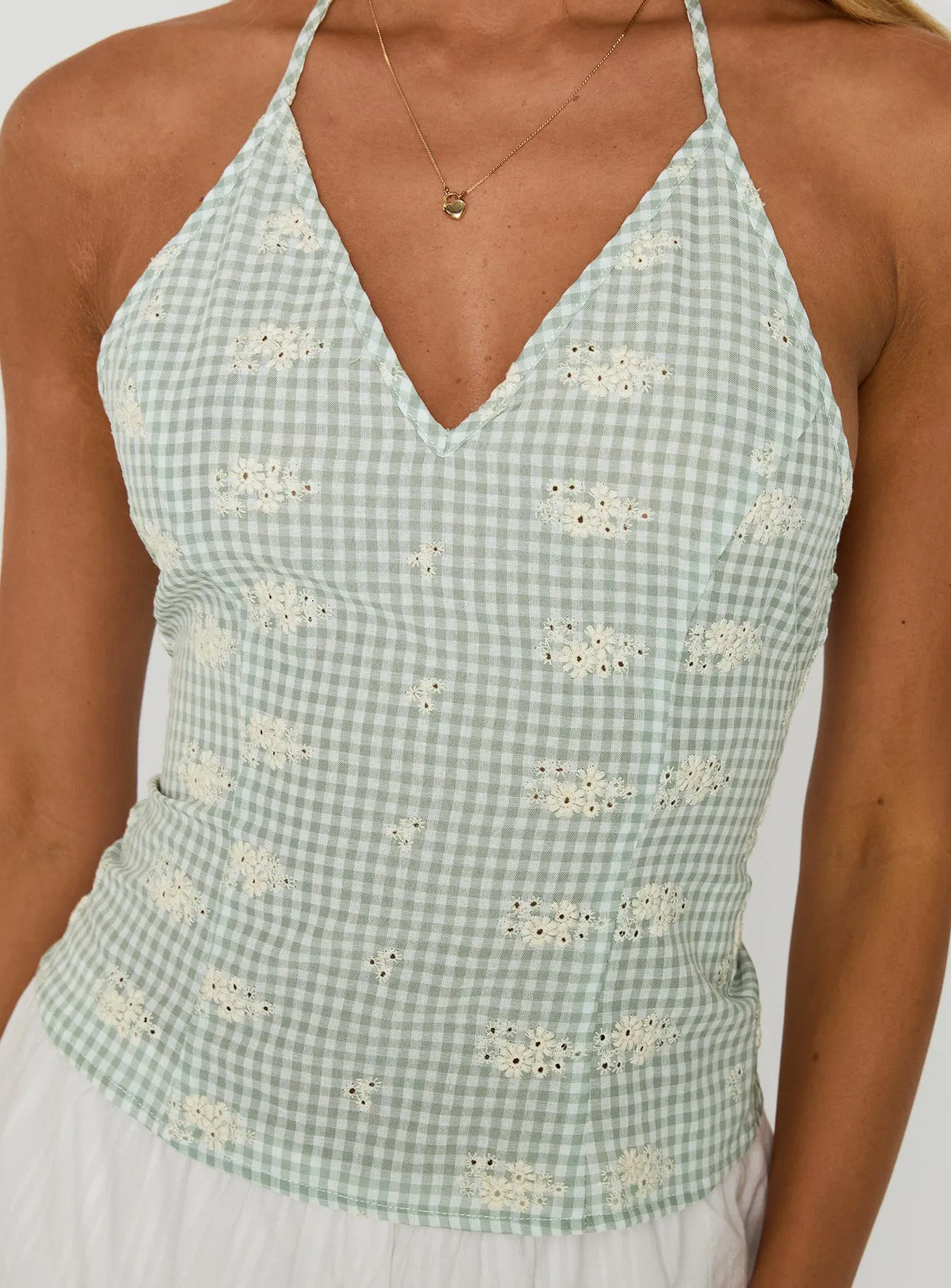 High Stakes Tie Back Halter Top Sage