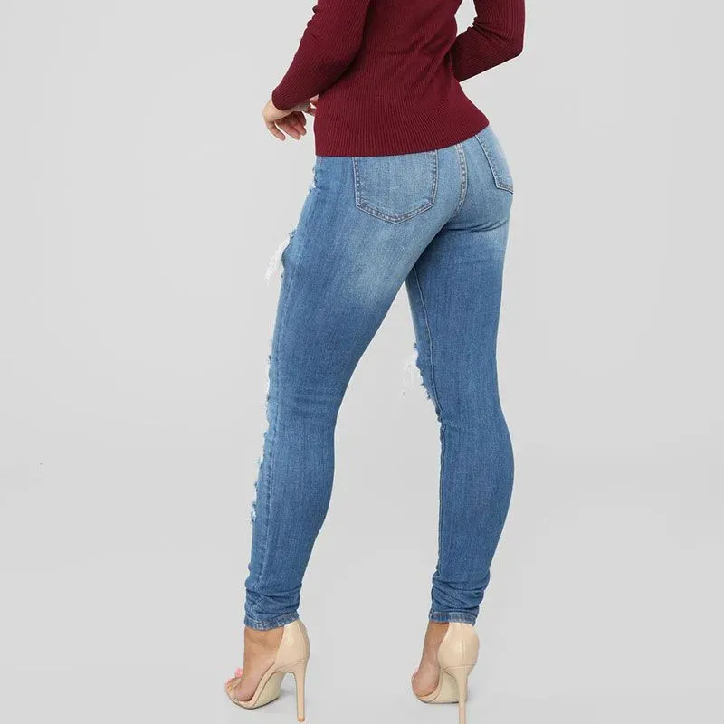 High Waist Ripped Skinny Jeans
