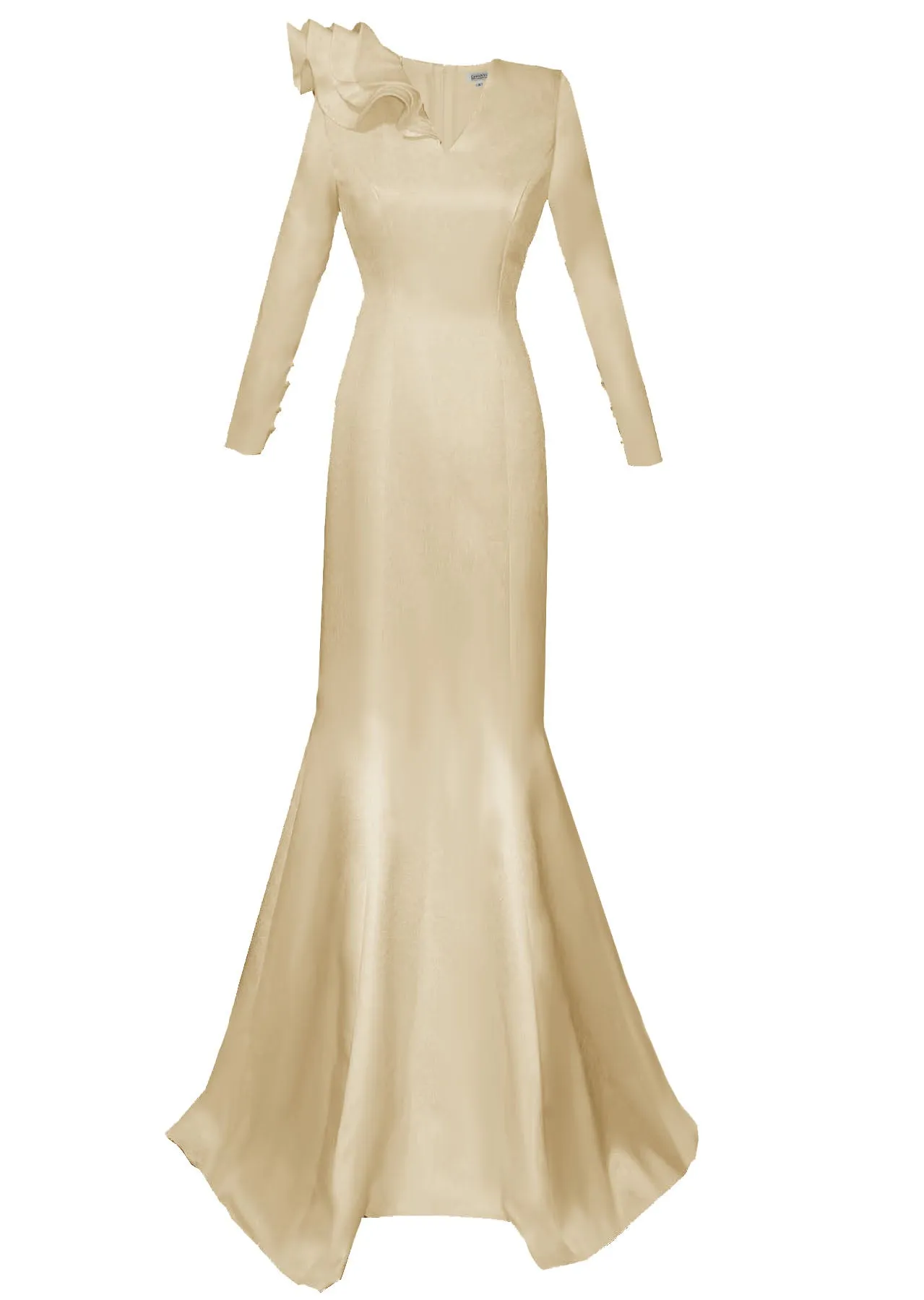 Honour Dusty Blue Long Sleeve Gown