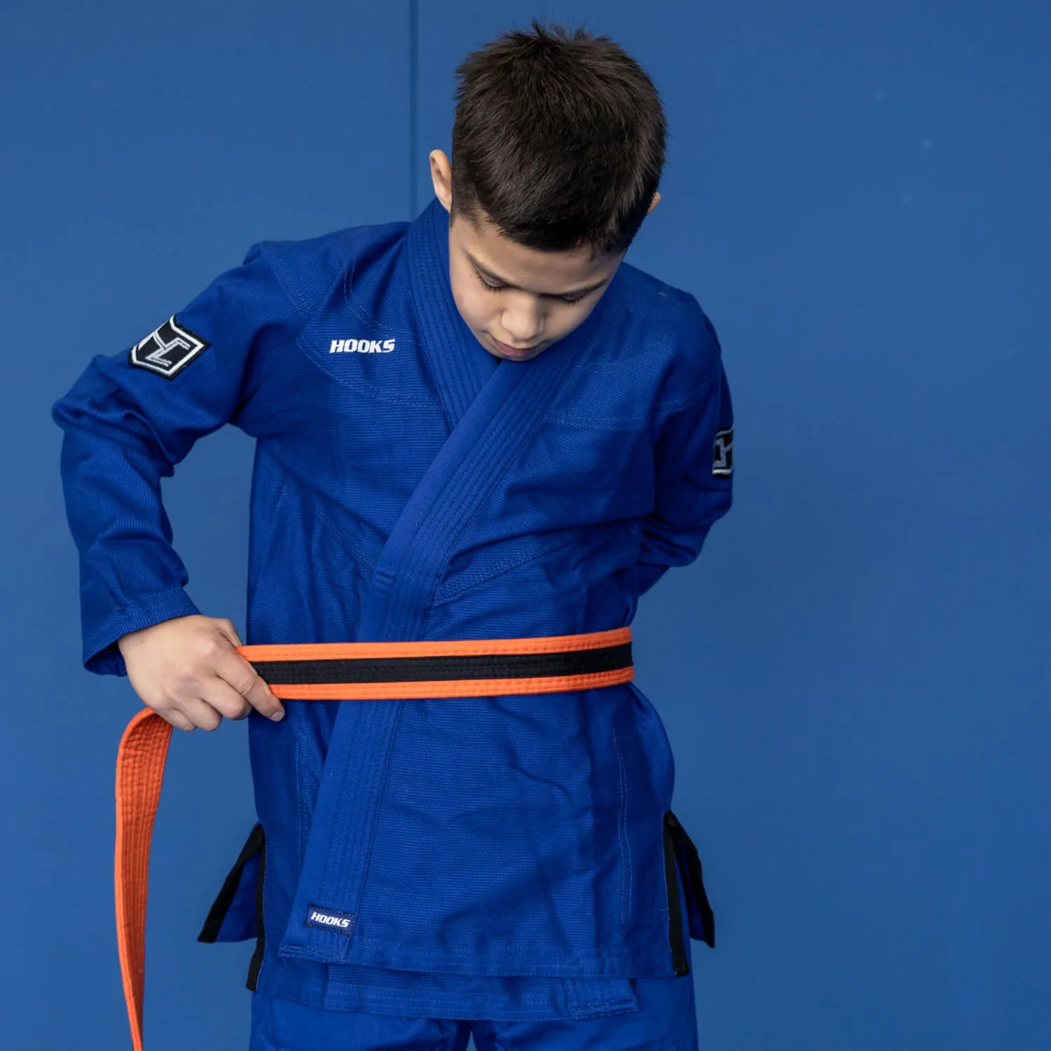 Hooks BJJ GI - Kids Prolight II - Blue with Black includes White Belt