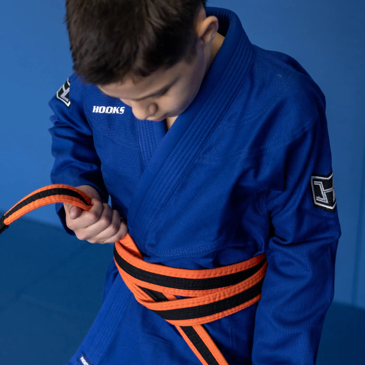 Hooks BJJ GI - Kids Prolight II - Blue with Black includes White Belt
