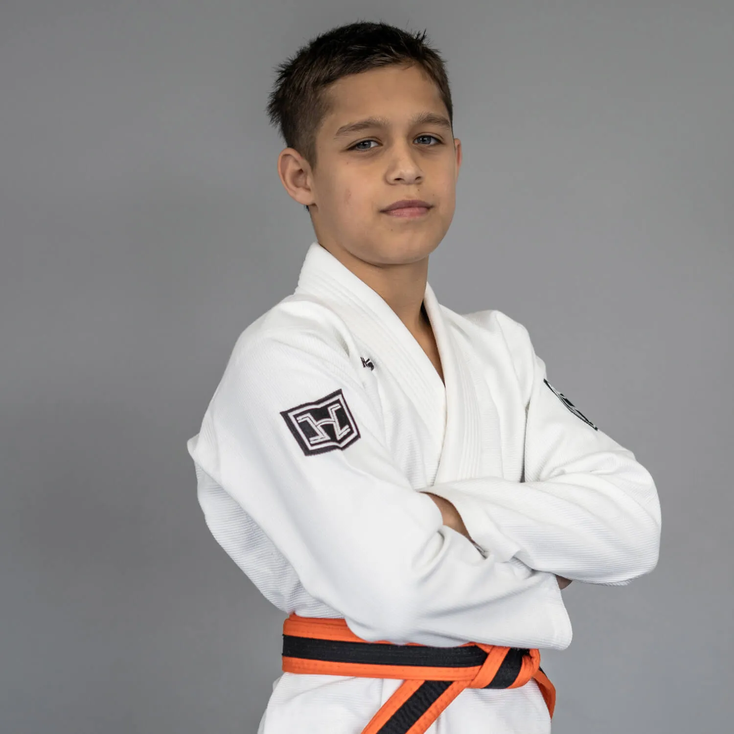 Hooks BJJ GI - Kids Prolight II - White with Black includes White Belt