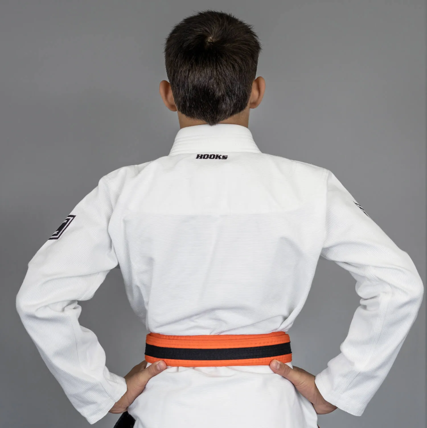 Hooks BJJ GI - Kids Prolight II - White with Black includes White Belt