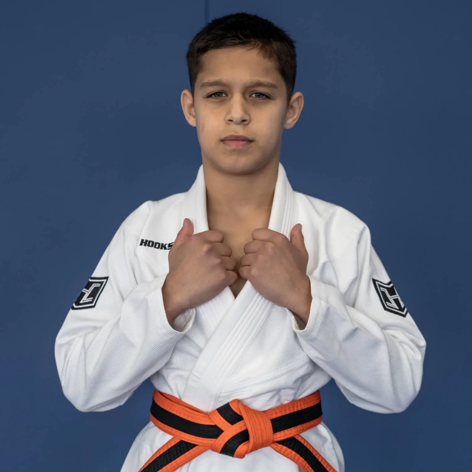 Hooks BJJ GI - Kids Prolight II - White with Black includes White Belt