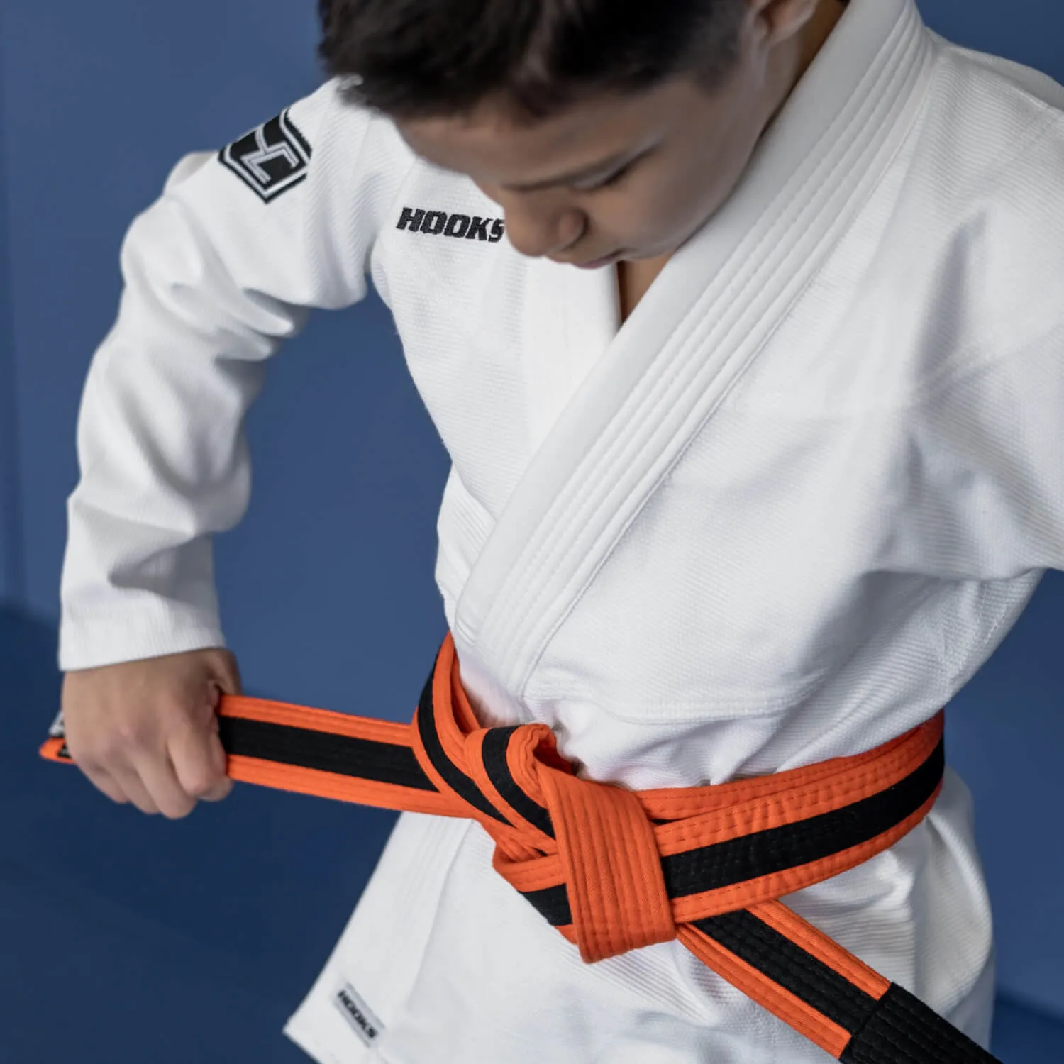 Hooks BJJ GI - Kids Prolight II - White with Black includes White Belt