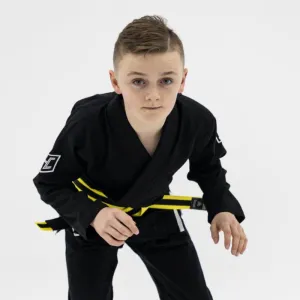 Hooks BJJ GI - Kids Prolight- Jet Black w/ White includes White Belt