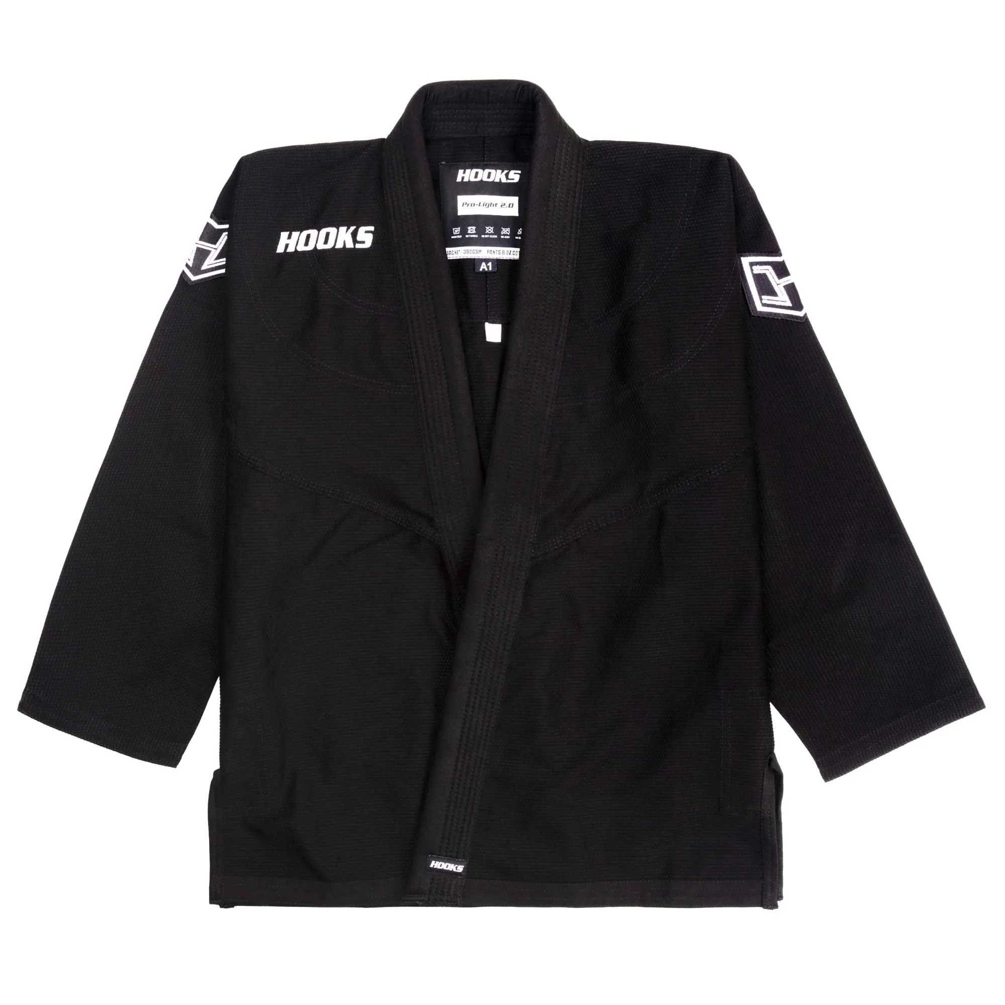 Hooks BJJ GI - Prolight II - Black with White
