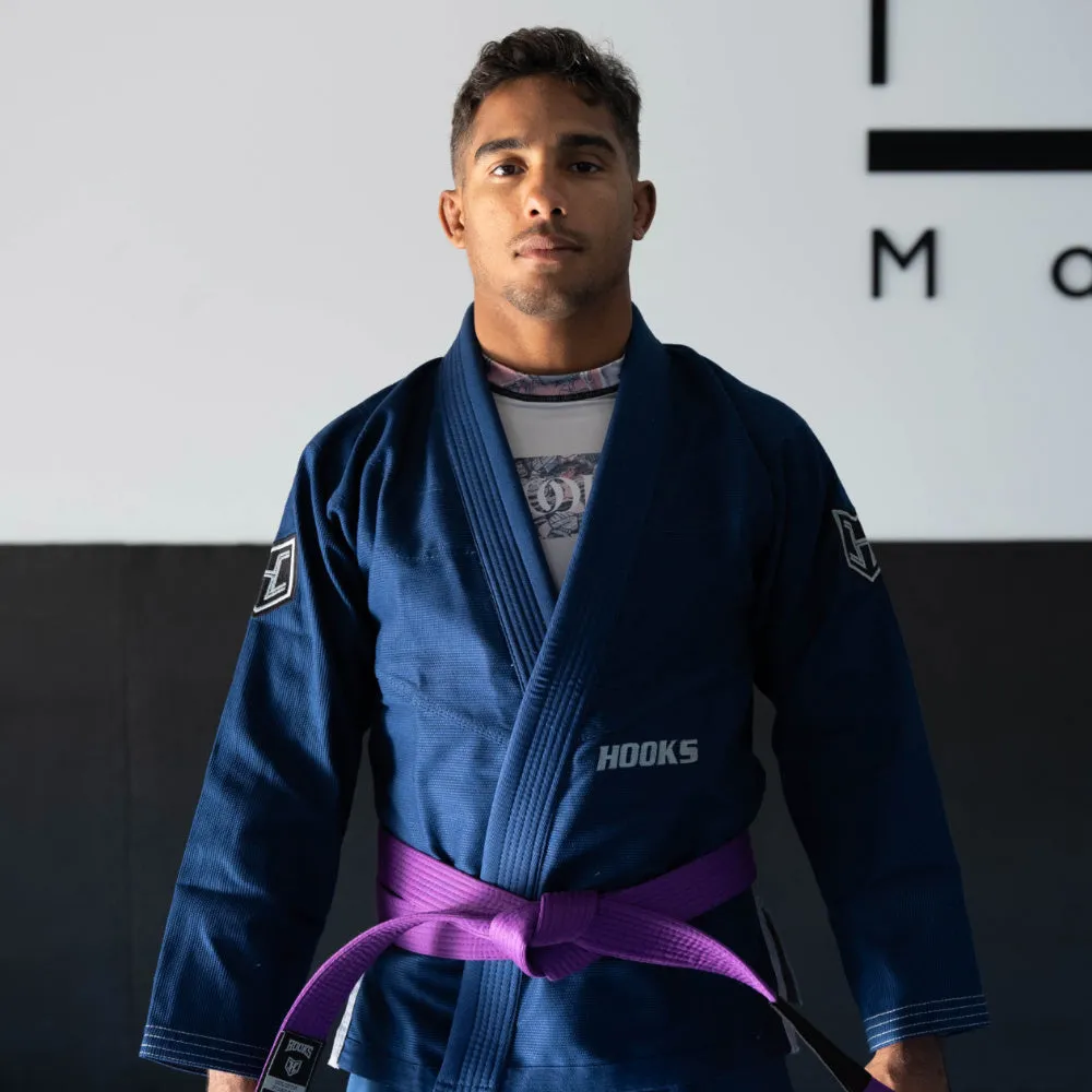 Hooks BJJ GI - Prolight - Navy with Black/Grey