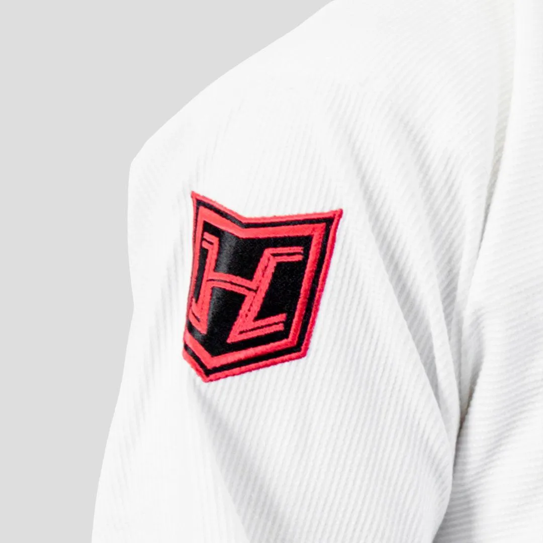 Hooks BJJ GI - Ultra Light - White w/ Black and Red