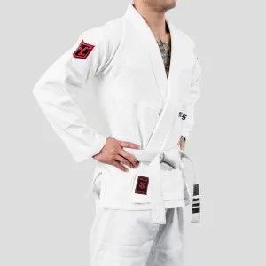Hooks BJJ GI - Ultra Light - White w/ Black and Red