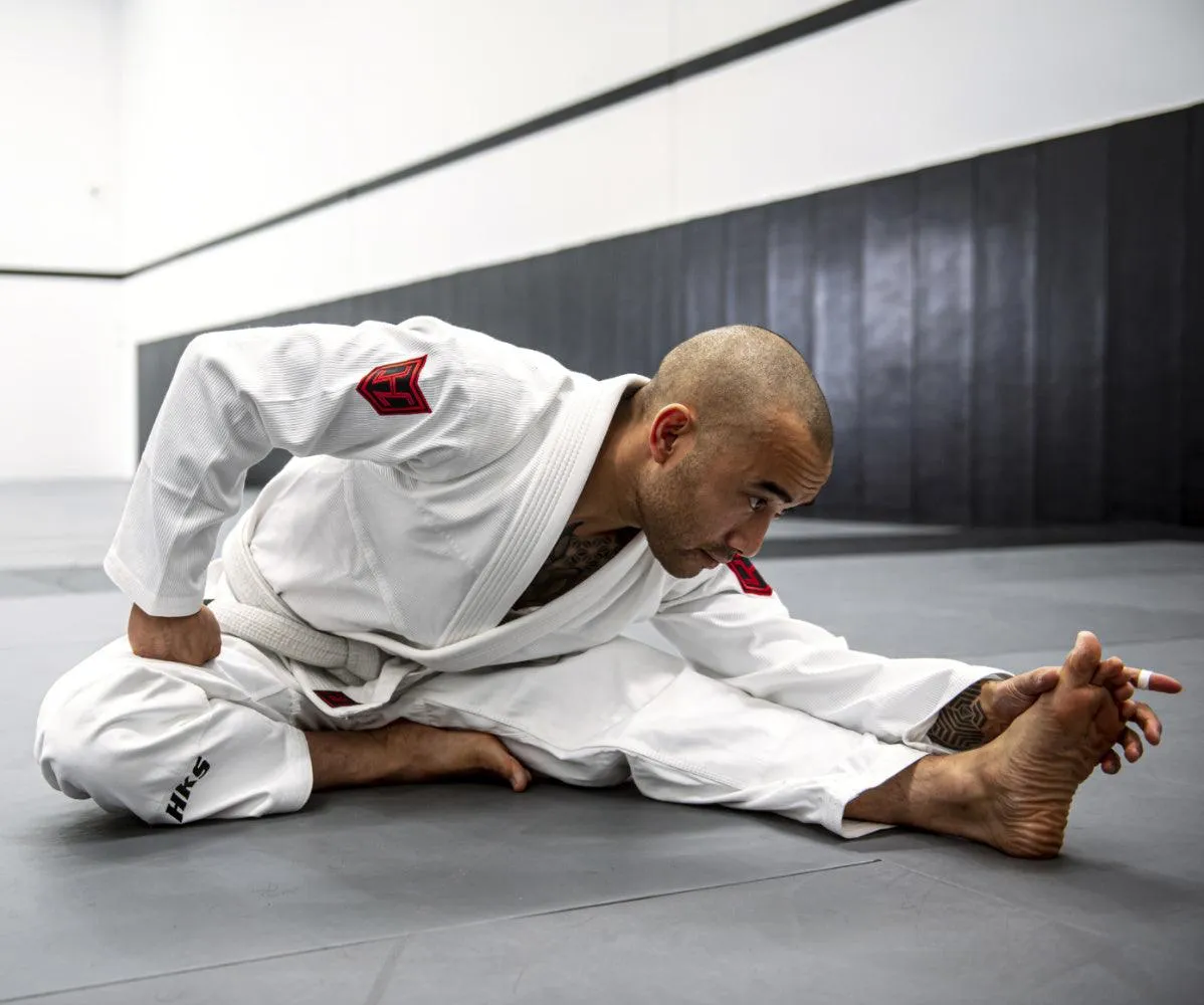 Hooks BJJ GI - Ultra Light - White w/ Black and Red