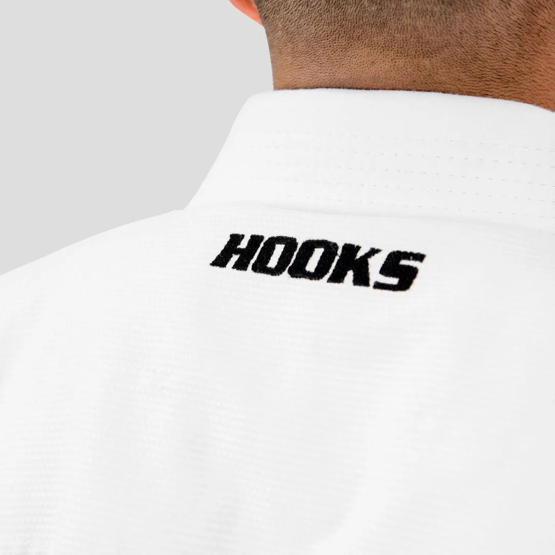 Hooks BJJ GI - Ultra Light - White w/ Black and Red