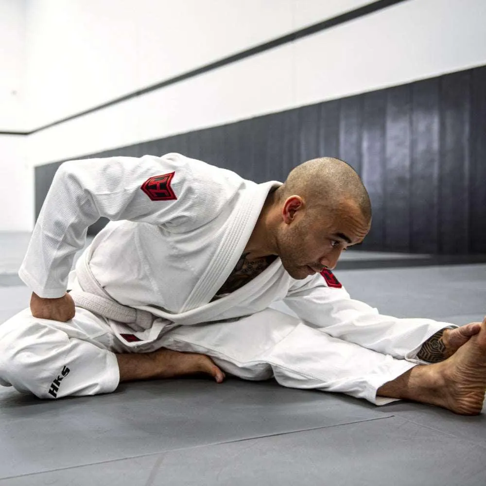 Hooks Ultra Light BJJ Gi - White w/ Black and Red