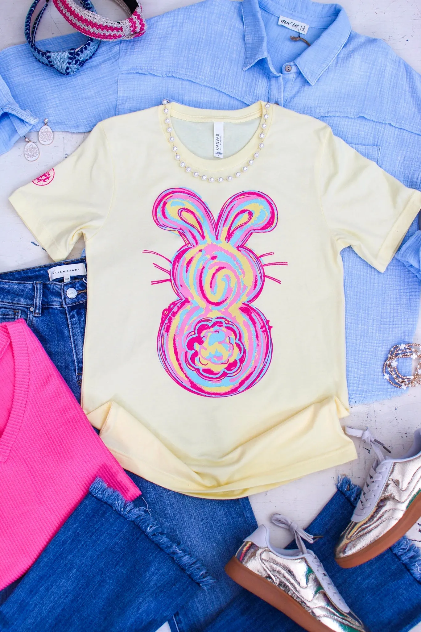 Hoppin’ Into Spring Graphic Tee • Pale Yellow