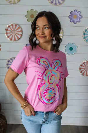 Hoppin’ Into Spring Graphic Tee • Pink