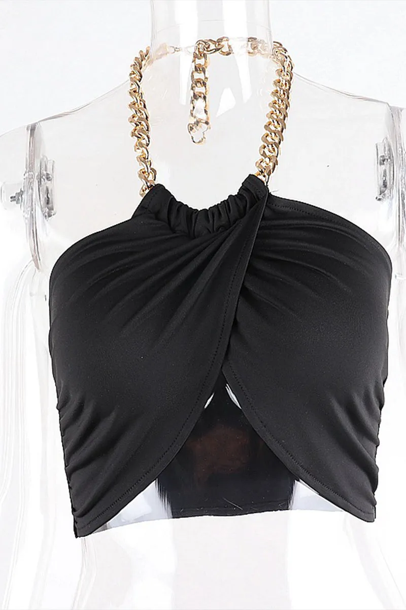 HTP3095 Wrapped Style Crop Top