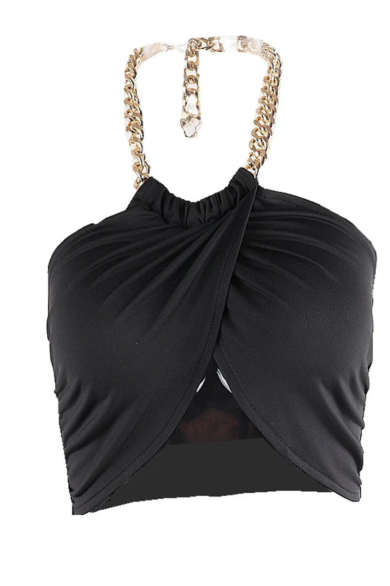 HTP3095 Wrapped Style Crop Top