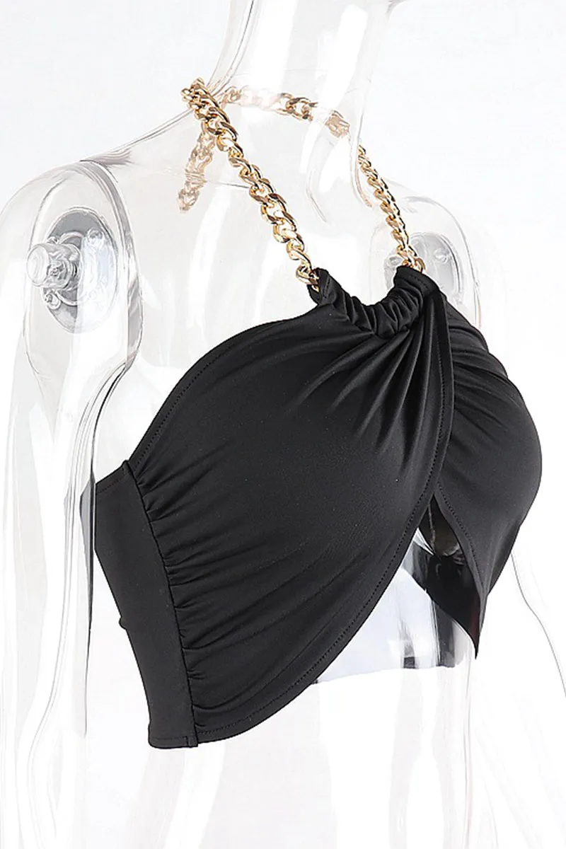 HTP3095 Wrapped Style Crop Top