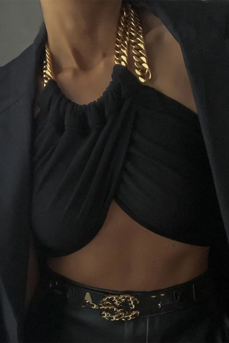 HTP3095 Wrapped Style Crop Top