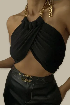 HTP3095 Wrapped Style Crop Top