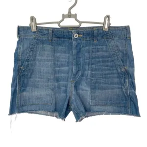 Hudson Jeans High Rise Button Fly Distressed Hem Faded Wash Denim Shorts Size 28