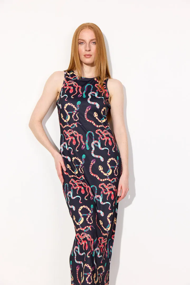 Inga Dress - Black snake Art Print
