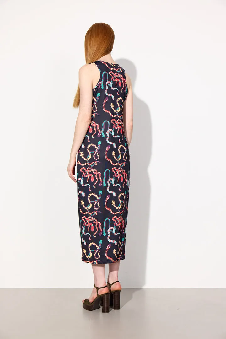 Inga Dress - Black snake Art Print