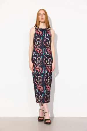 Inga Dress - Black snake Art Print