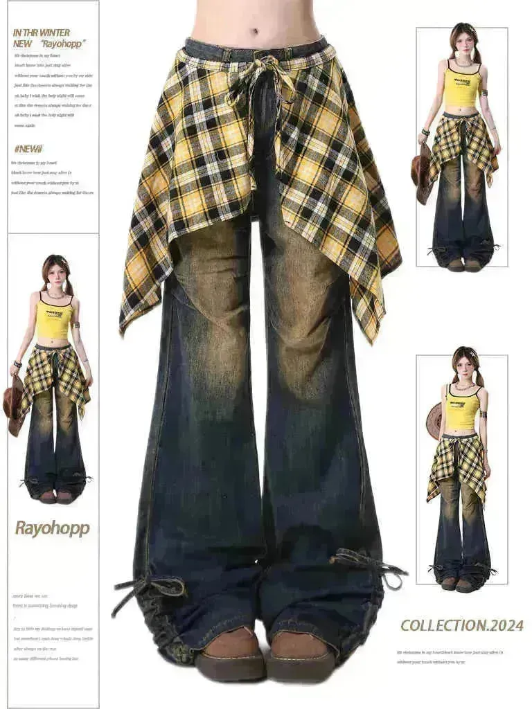 Jeans Women's Skirt Swing Outside Casual Bootcut Pants