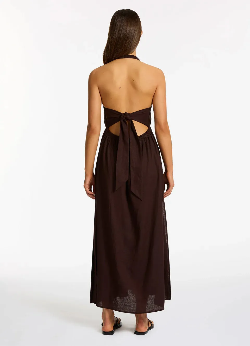 Jets - Dahlia Palm Embroidered Maxi Dress