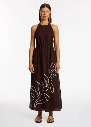 Jets - Dahlia Palm Embroidered Maxi Dress
