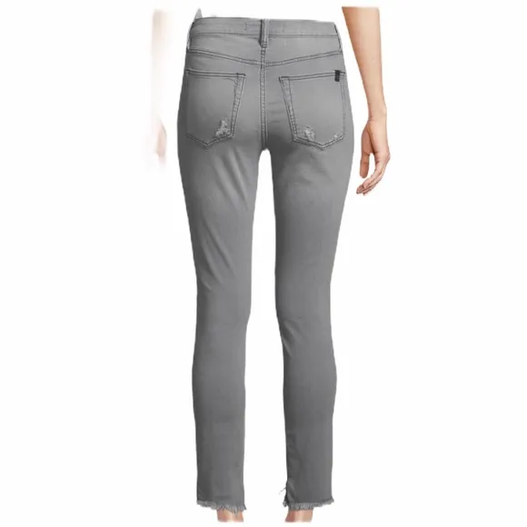 Joe’s Janine High-Rise Frayed Ankle Jeans, Gray