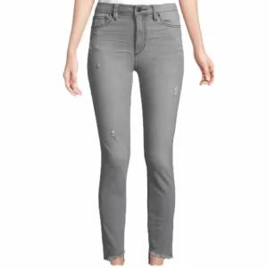 Joe’s Janine High-Rise Frayed Ankle Jeans, Gray