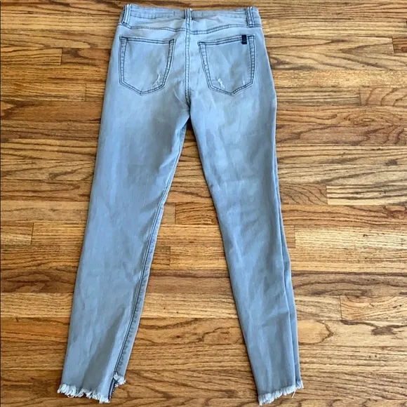 Joe’s Janine High-Rise Frayed Ankle Jeans, Gray