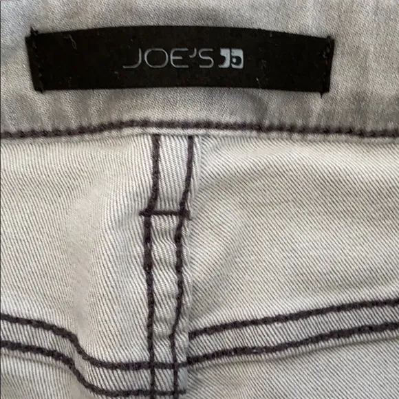 Joe’s Janine High-Rise Frayed Ankle Jeans, Gray