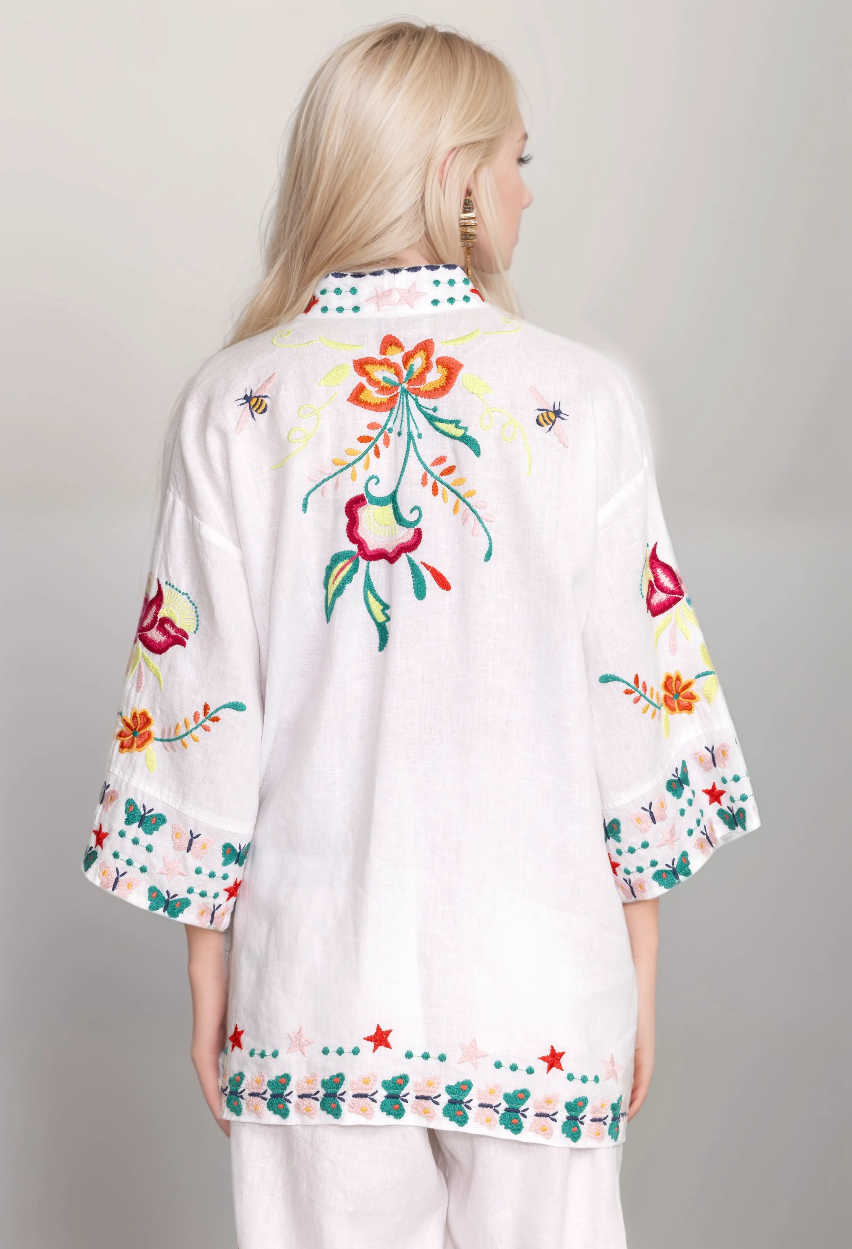 Johnny Was Averi Linen Kimono R41524 Boho Chic