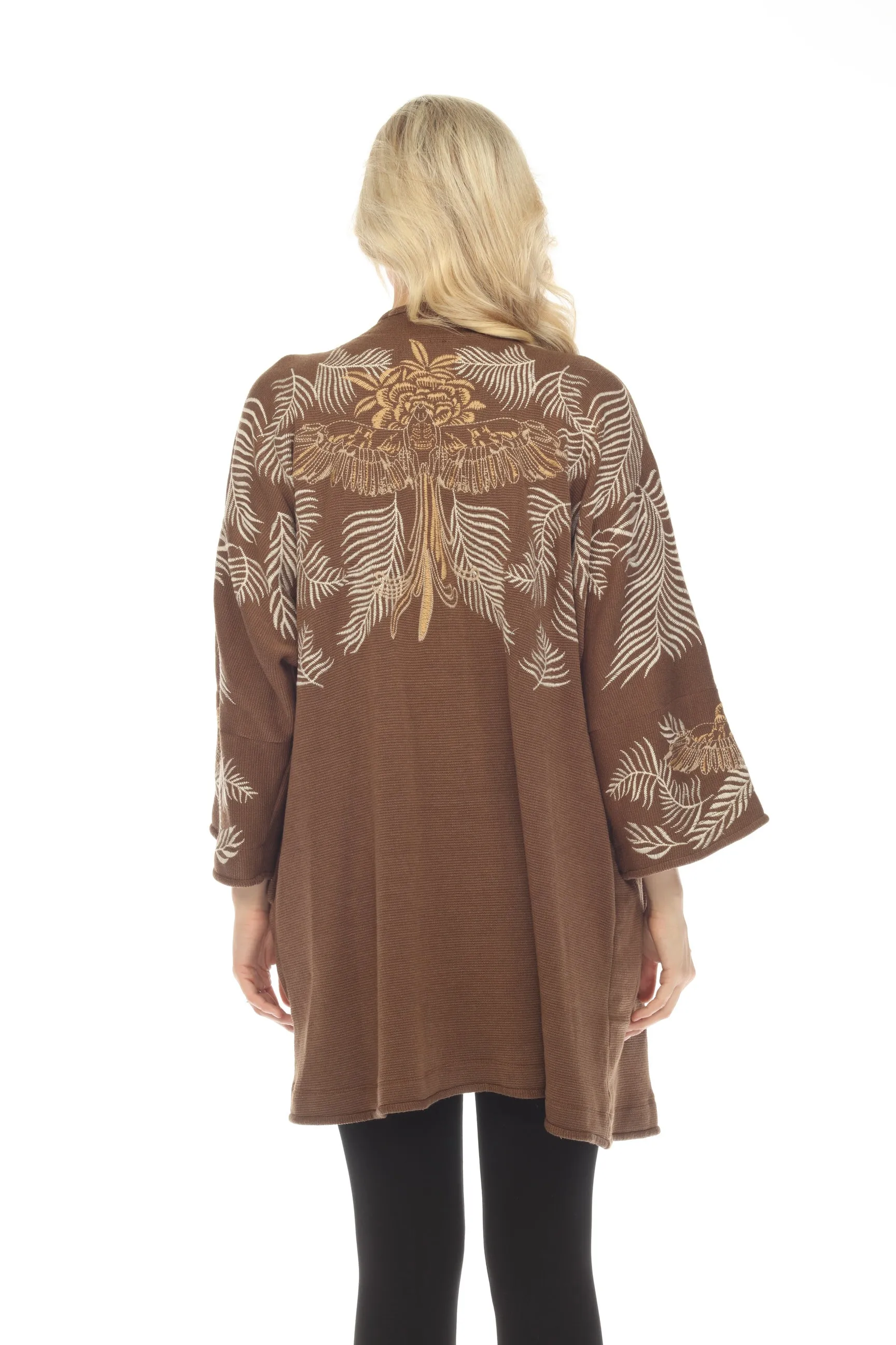 Johnny Was Biya Pajaro Knit Embroidered Kimono Boho Chic B53723